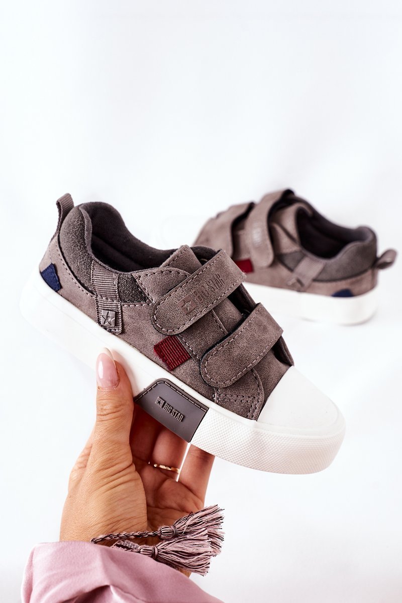 Children's Sneakers With Velcro Big Star Grey