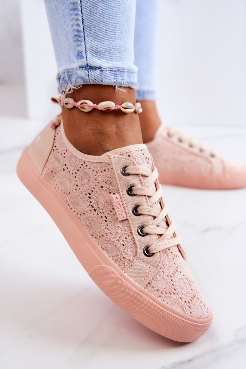 Openwork Sneakers BIG STAR JJ274059 Light pink-1