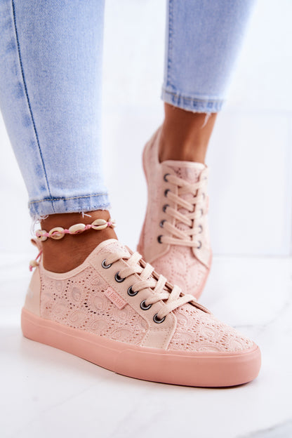 Openwork Sneakers BIG STAR JJ274059 Light pink-4