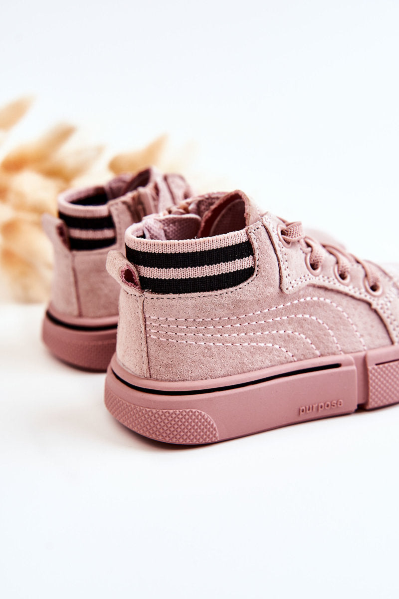 High-Top-Sneaker für Kinder mit Reißverschluss Pink Boone