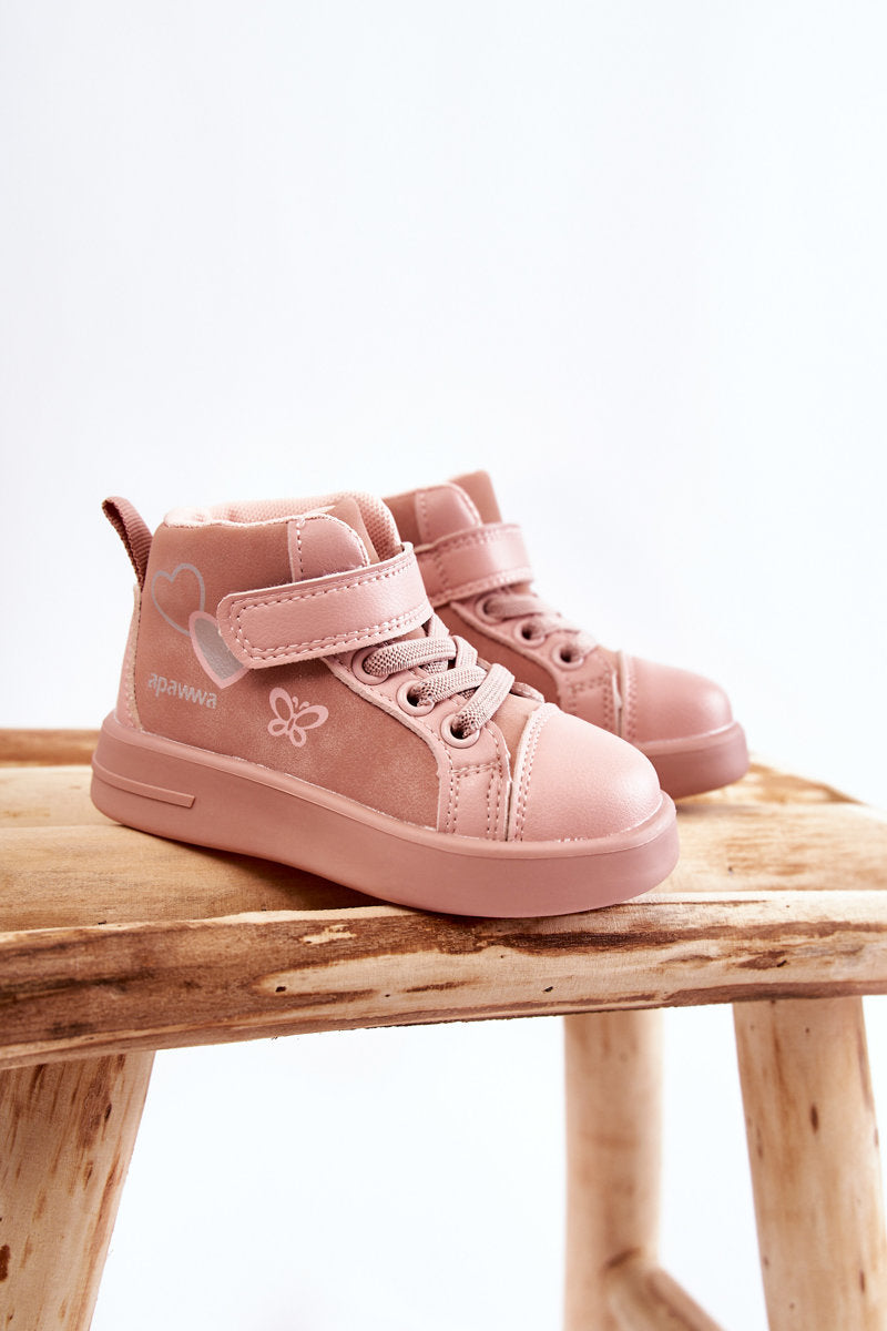 Hohe Kinder-Sneaker mit Klettverschluss, rosa Cheezi