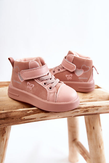 Hohe Kinder-Sneaker mit Klettverschluss, rosa Cheezi