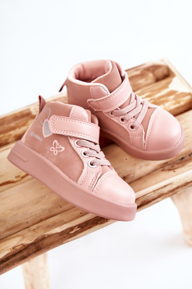 Hohe Kinder-Sneaker mit Klettverschluss, rosa Cheezi