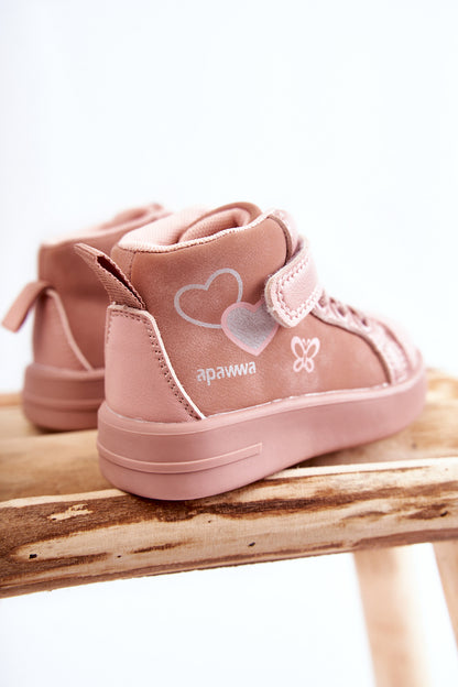 Hohe Kinder-Sneaker mit Klettverschluss, rosa Cheezi