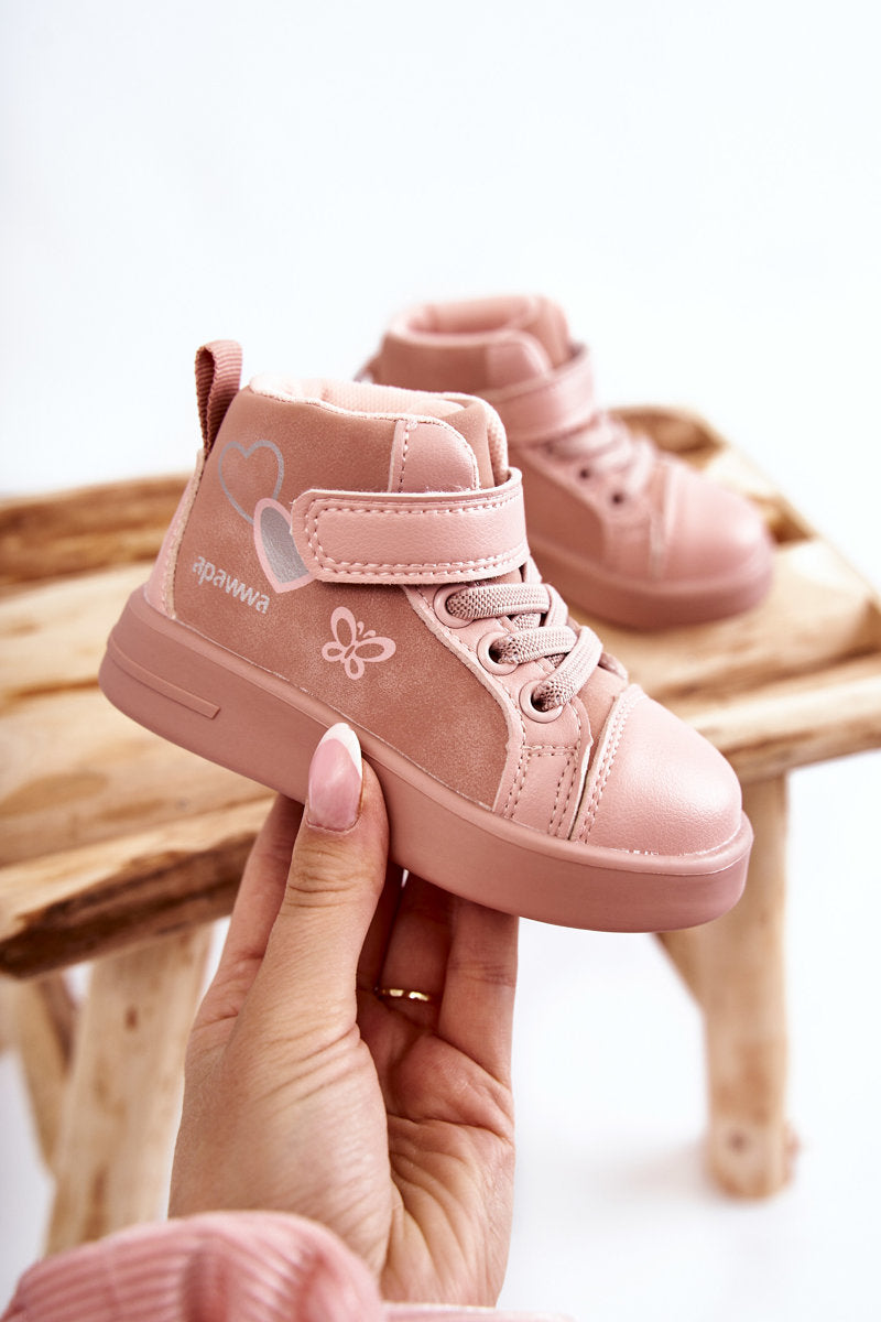 Hohe Kinder-Sneaker mit Klettverschluss, rosa Cheezi