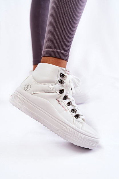 Damen High Sneakers Cross Jeans Weiß