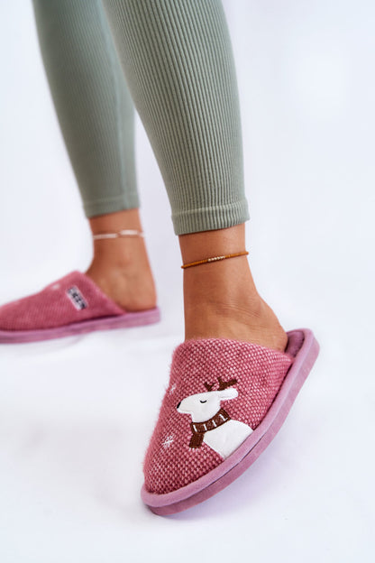 Women's Christmas Slippers With Reindeer Purple Millio-5