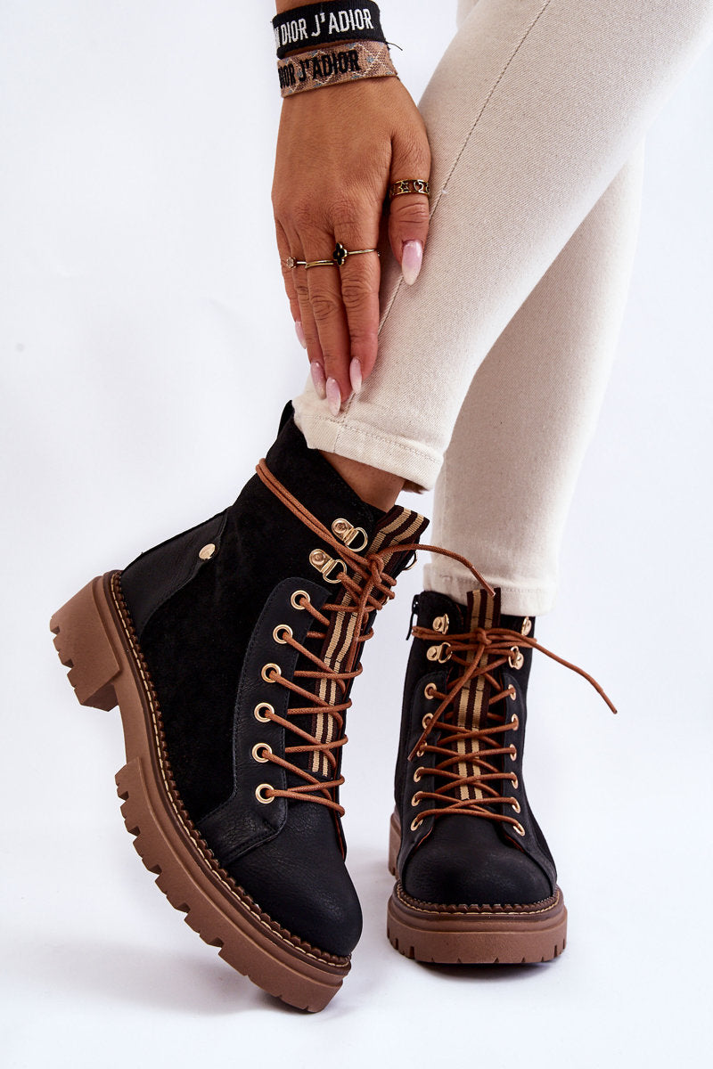 Black Suede Trapper Boots Alette-0