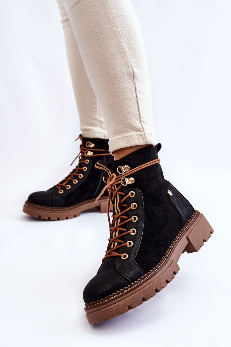 Black Suede Trapper Boots Alette-2