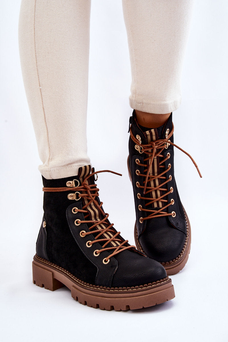 Black Suede Trapper Boots Alette-3