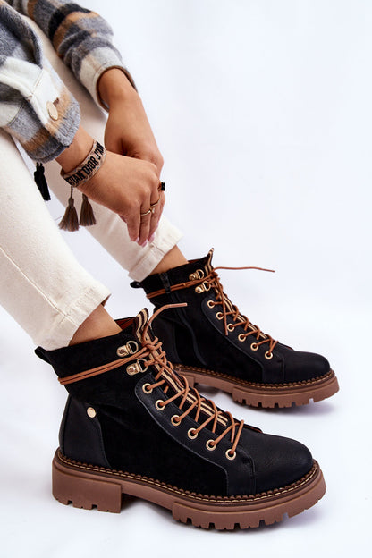 Black Suede Trapper Boots Alette-5