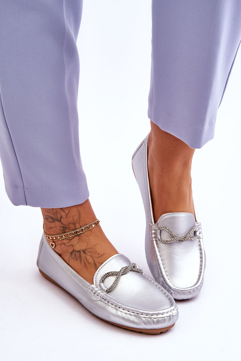 Women's Slip-On Loafers With Glitter Embellishment Silver This Moment-3