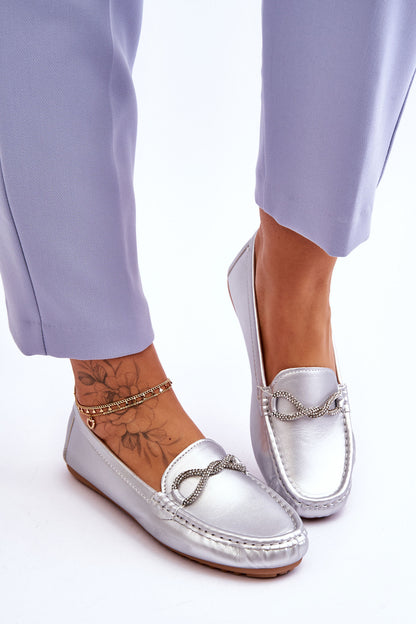 Women's Slip-On Loafers With Glitter Embellishment Silver This Moment-3