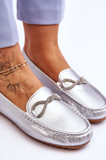 Women's Slip-On Loafers With Glitter Embellishment Silver This Moment-6