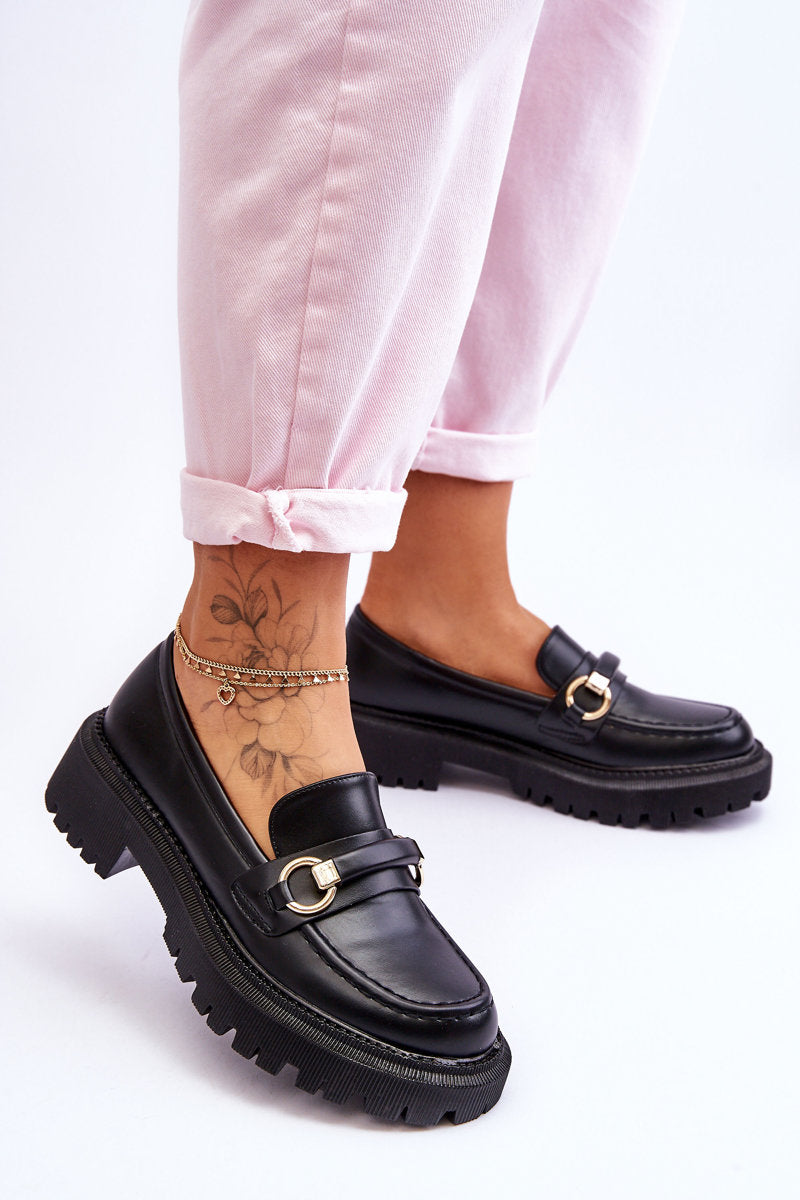 Women's Loafers On A Massive Platform Black Calypso-2