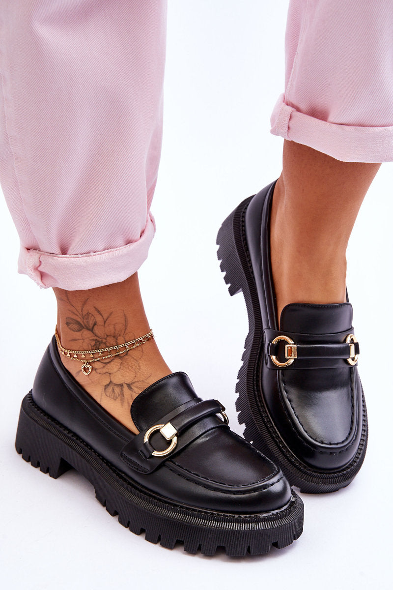 Women's Loafers On A Massive Platform Black Calypso-5
