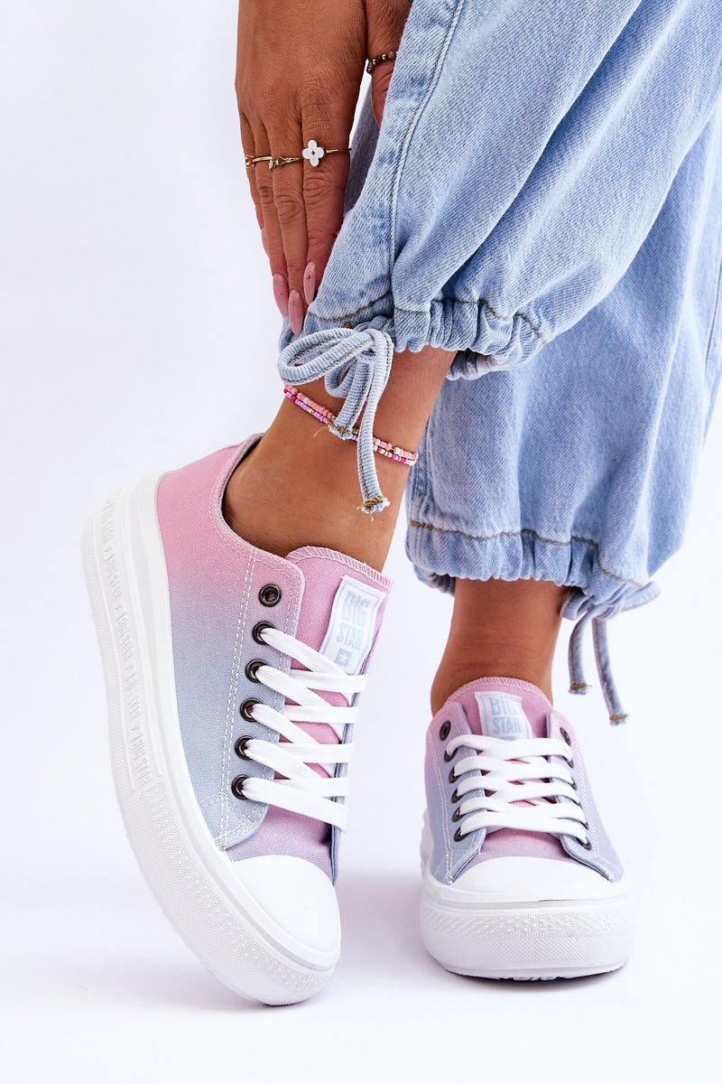 Low Platform Sneakers Big Star LL274A187 Pink and Blue-0