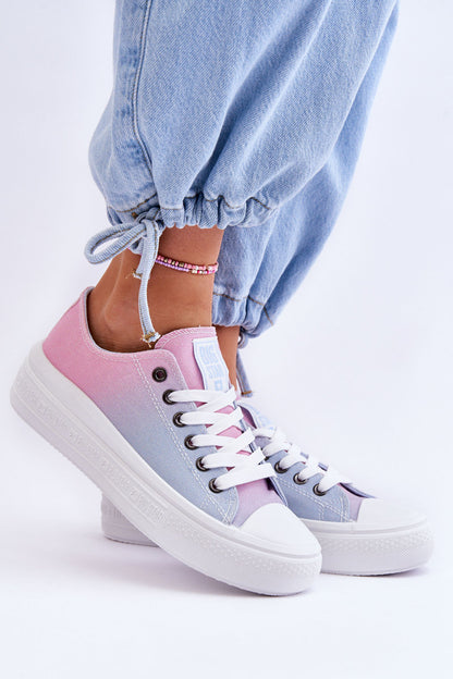 Low Platform Sneakers Big Star LL274A187 Pink and Blue-4