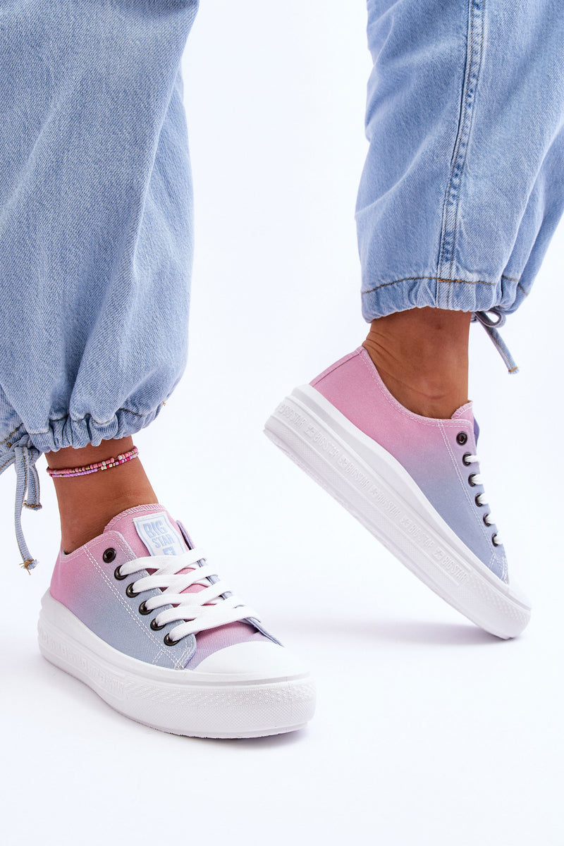 Low Platform Sneakers Big Star LL274A187 Pink and Blue-5