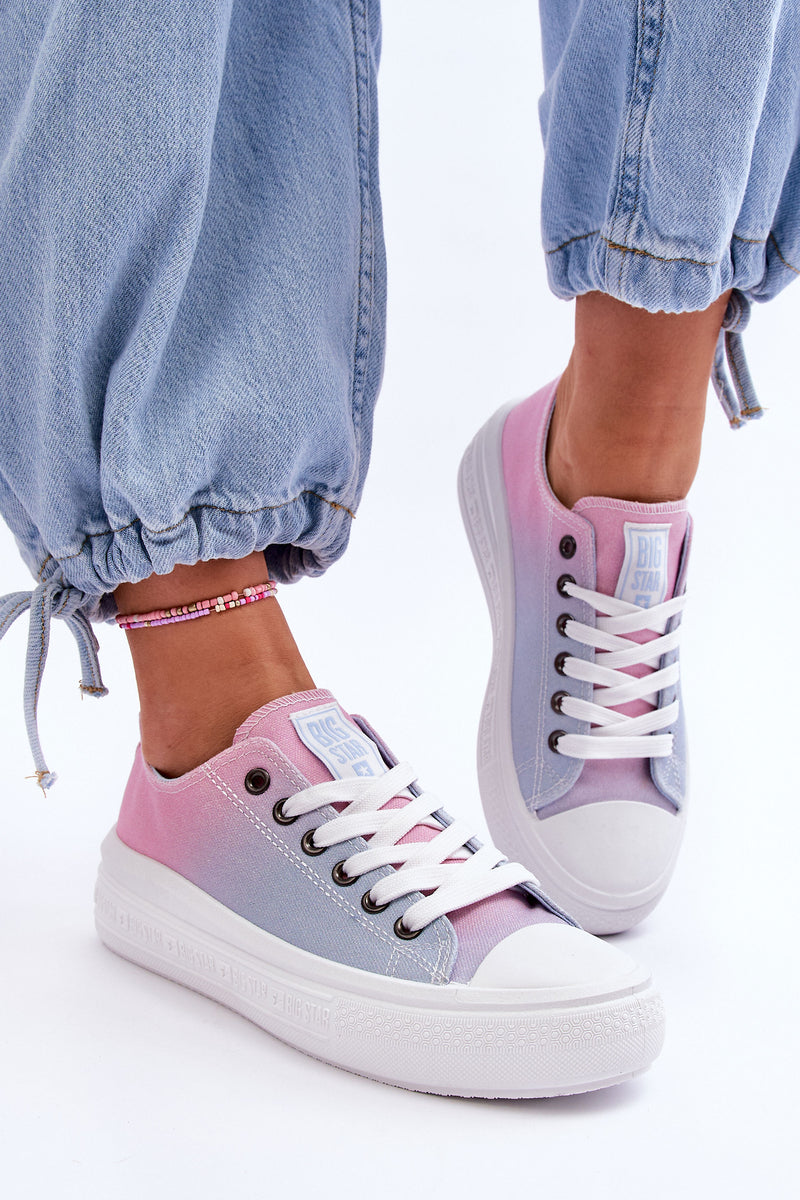Low Platform Sneakers Big Star LL274A187 Pink and Blue-6