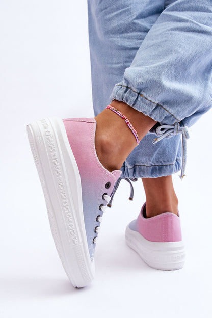 Low Platform Sneakers Big Star LL274A187 Pink and Blue-8