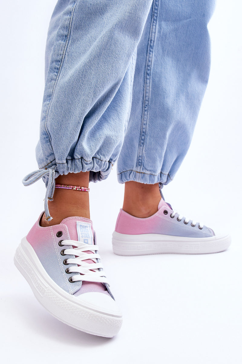 Low Platform Sneakers Big Star LL274A187 Pink and Blue-9