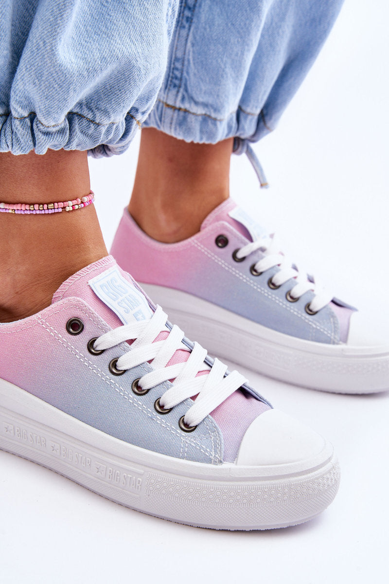 Low Platform Sneakers Big Star LL274A187 Pink and Blue-10
