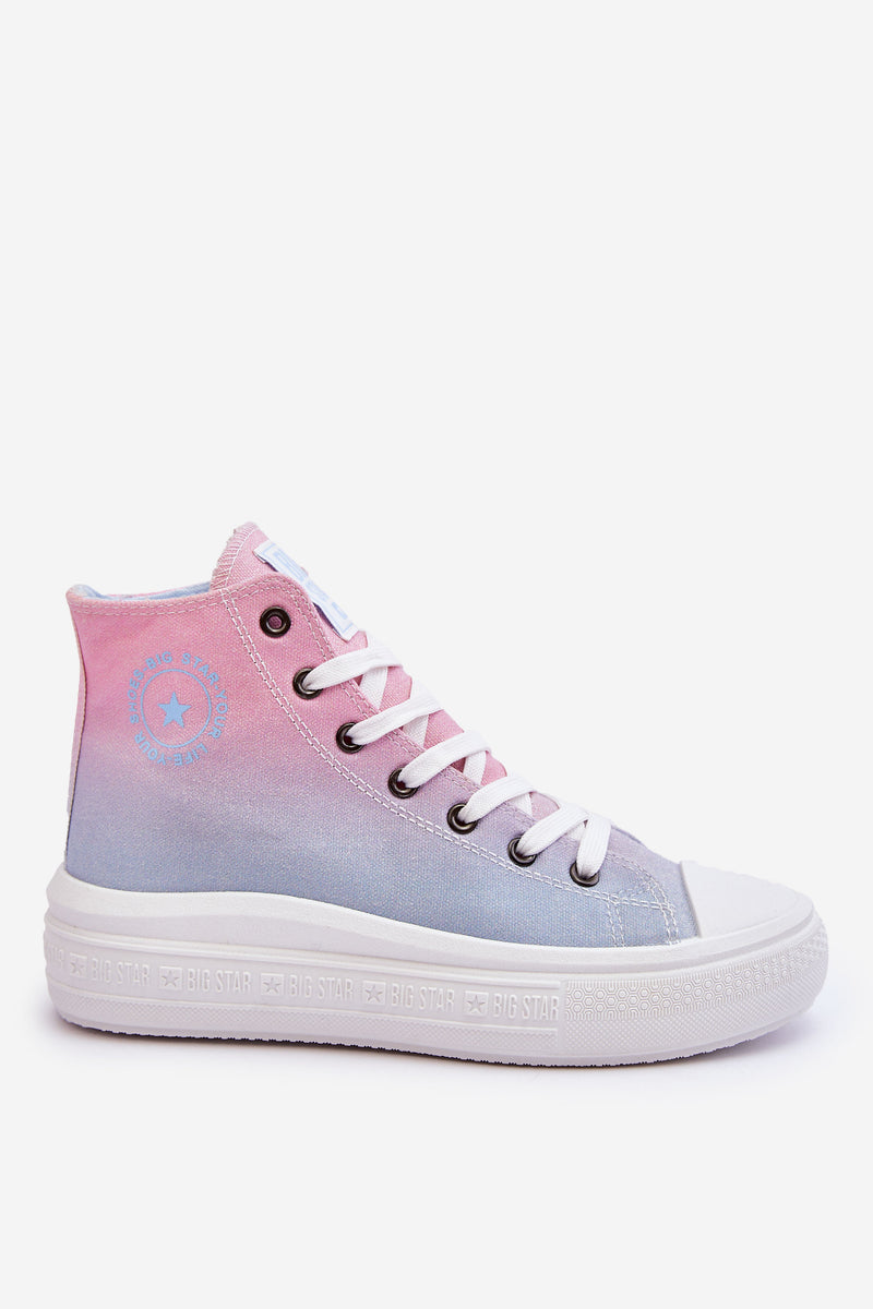 High Platform Sneakers Big Star LL274A191 Pink and Blue-1