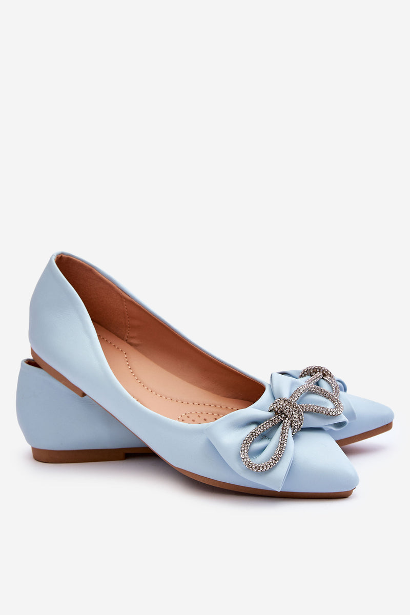 Elegant Ballerinas With A Bow Blue One Time-1