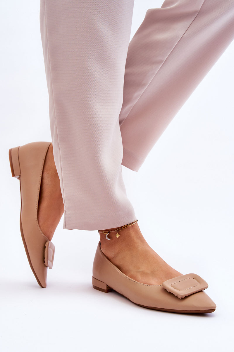 Classic Ballerinas With Decoration Beige Rivea-2