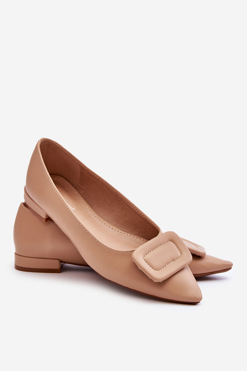 Classic Ballerinas With Decoration Beige Rivea-1