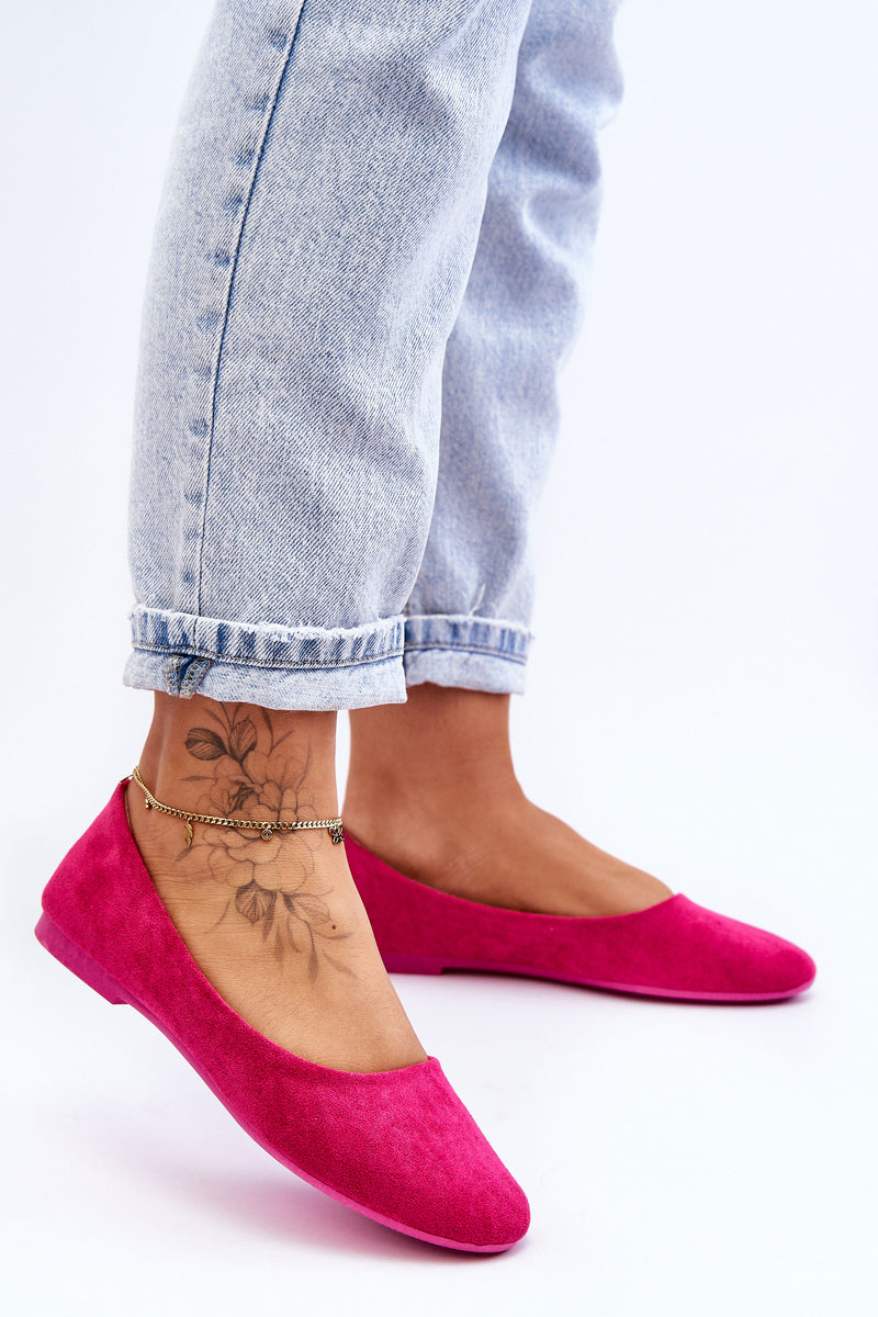 Women's Suede Ballerinas Fuchsia Lasota-3