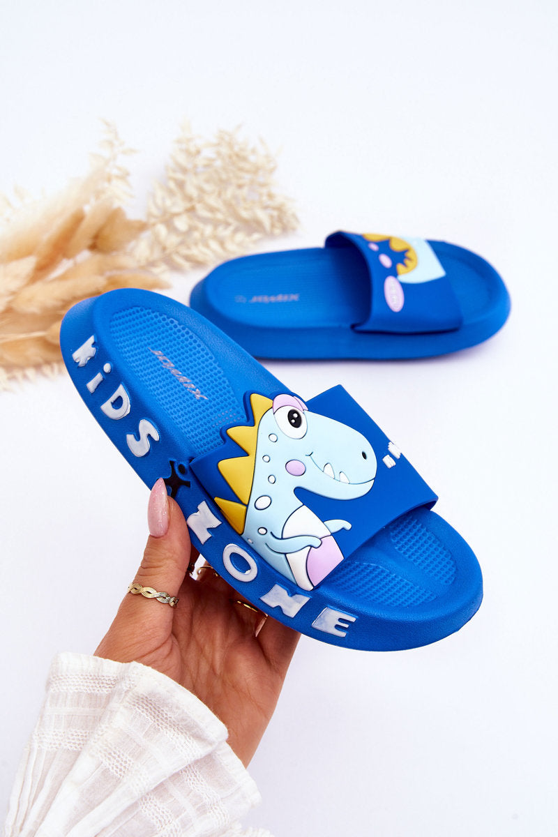 Children's Foam Slippers Dinosaur Blue Dario-3