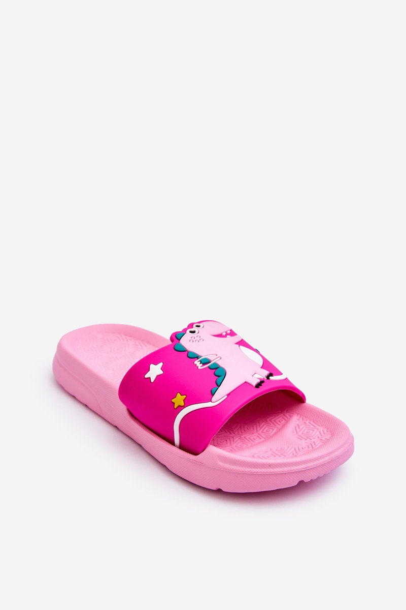 Children's Dinosaur T-Rex Slides Pink Bernis-0