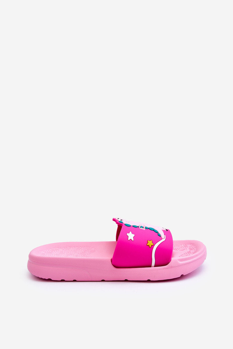 Children's Dinosaur T-Rex Slides Pink Bernis-1