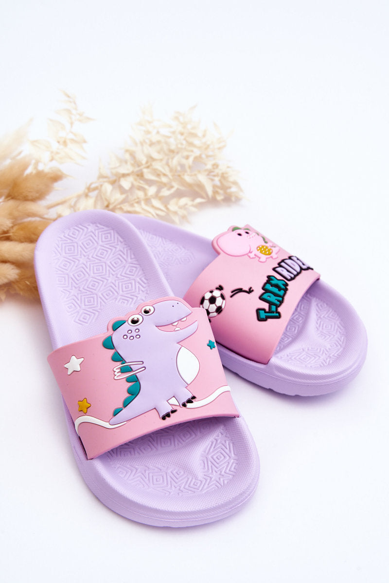 Children's Dinosaur T-Rex Slides Violet Bernis-0