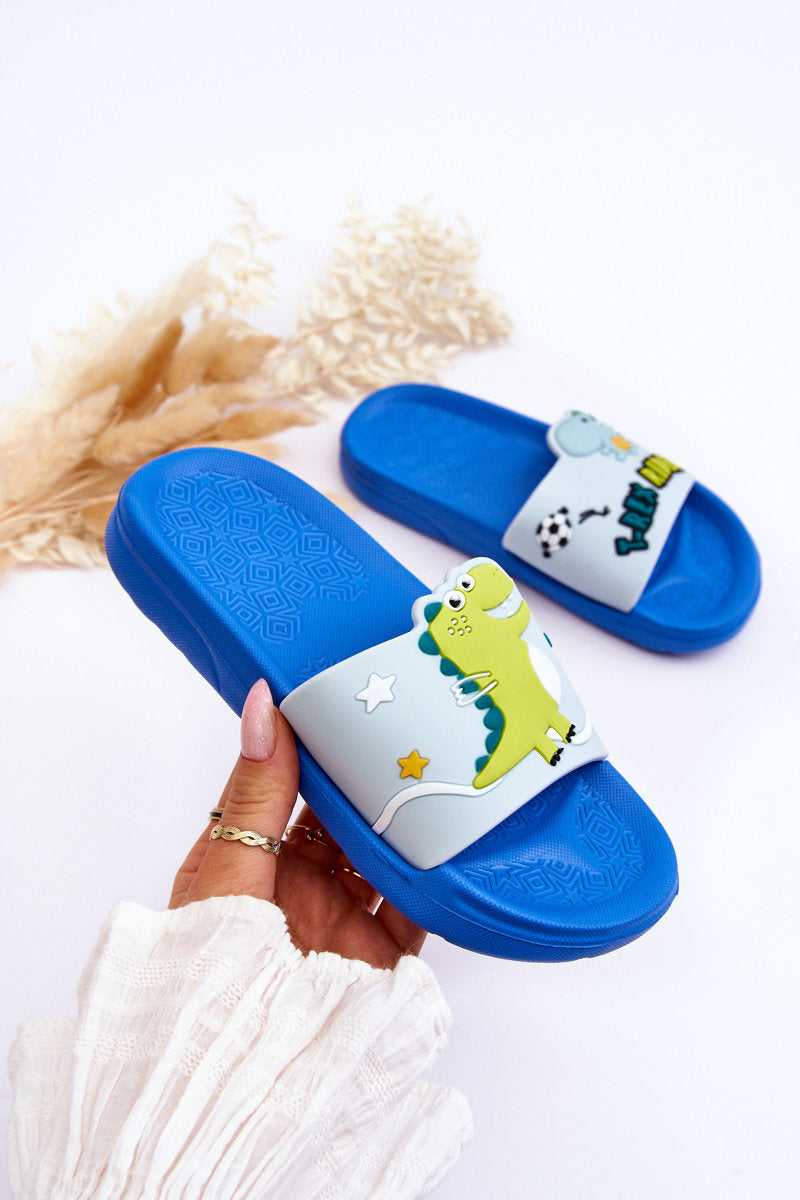 Children's Dinosaur T-Rex Slides Dark blue Bernis-1