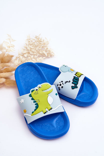 Children's Dinosaur T-Rex Slides Dark blue Bernis-0