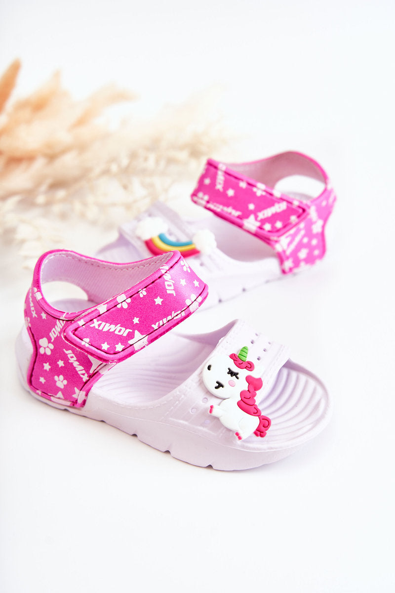 Light Foam Children's Sandals With Velcro White Asti-1