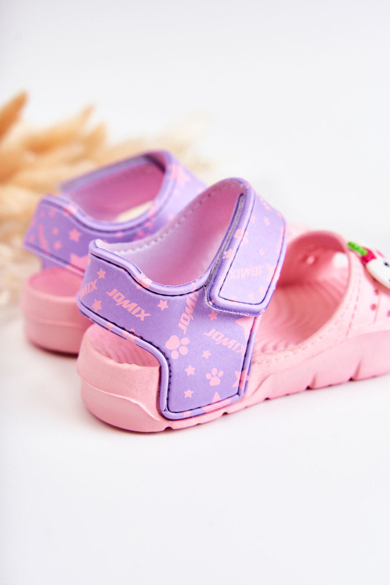 Light Foam Children's Sandals With Velcro Pink Asti-3