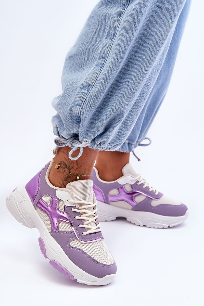 Women's Lace-up Sneakers Purple Cortes-2