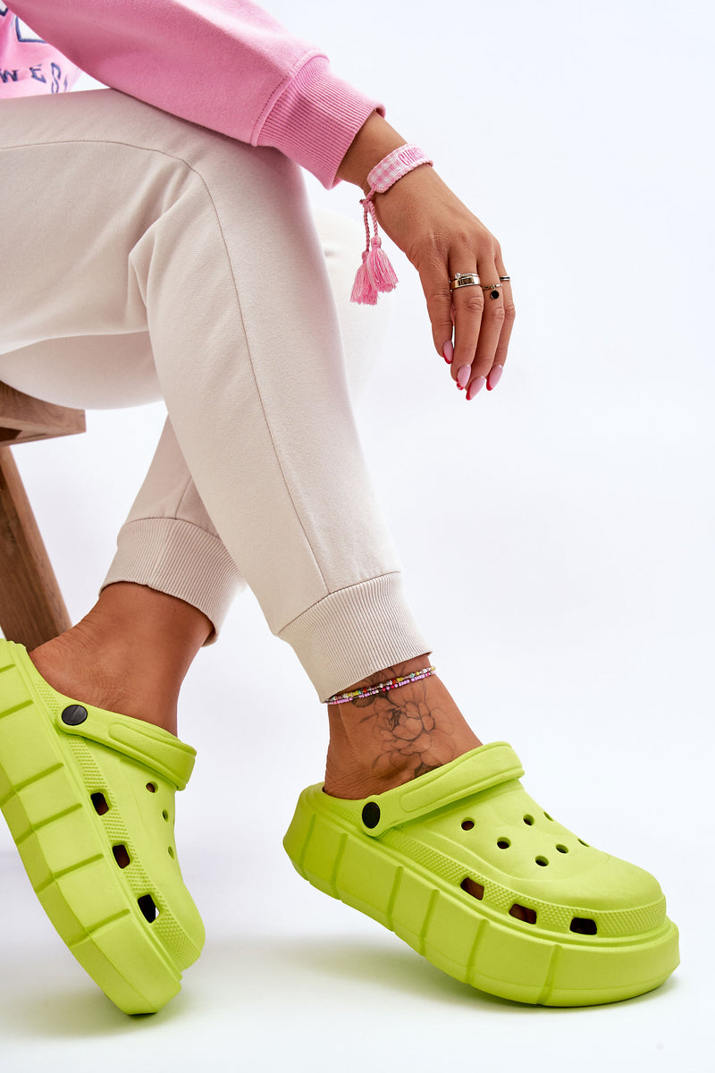 Women's Foam Platform Crocs Lime Beckett-6